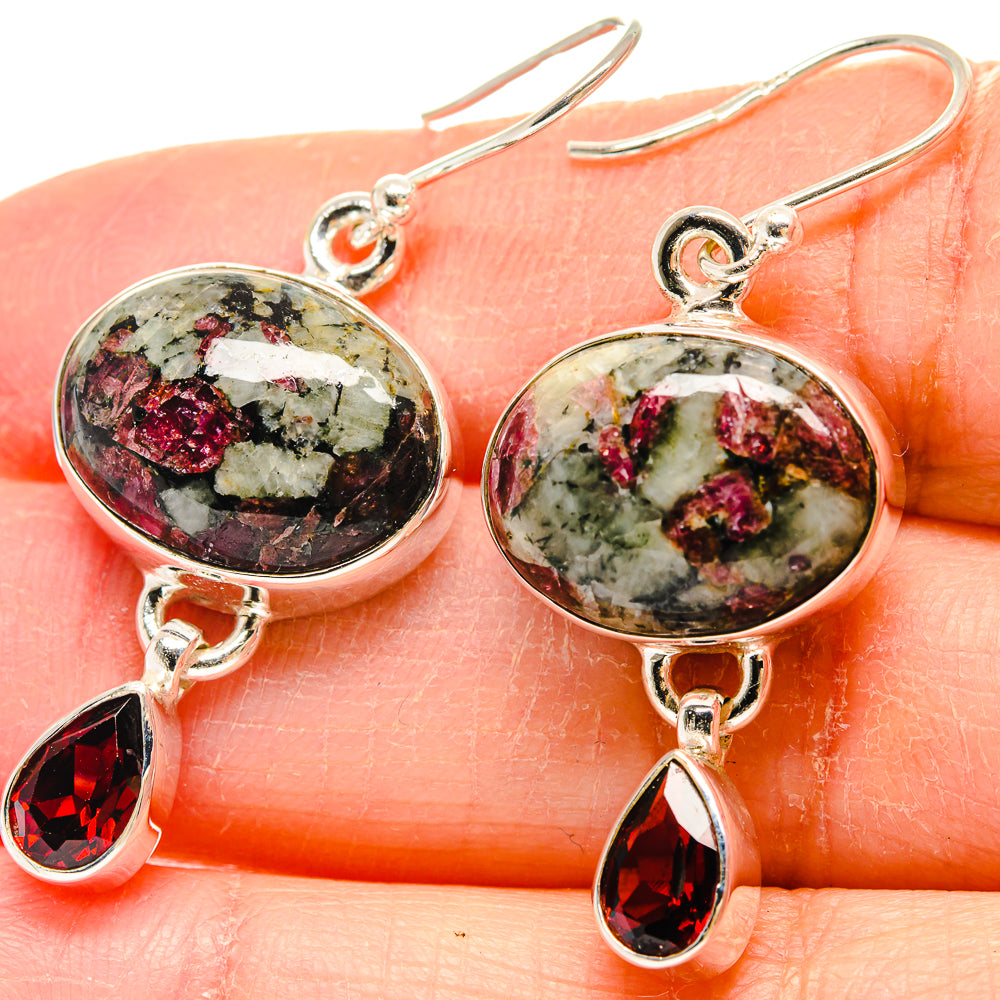 Russian Eudialyte Earrings handcrafted by Anasilvercos - EARR423878
