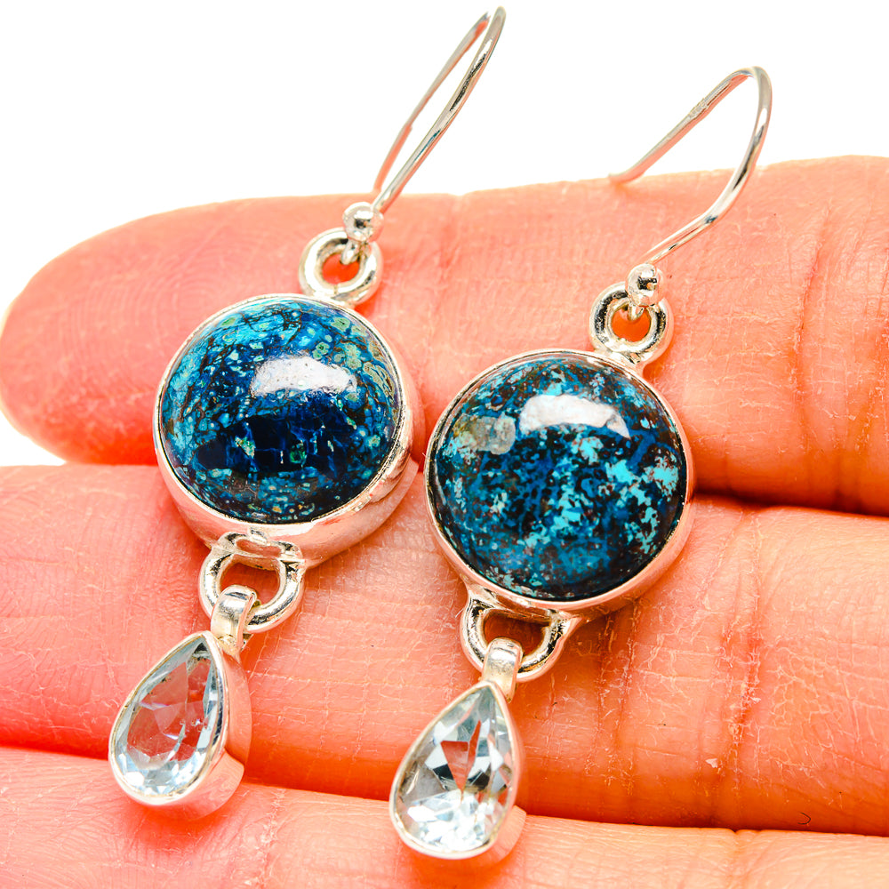 Shattuckite Earrings handcrafted by Anasilvercos - EARR423882