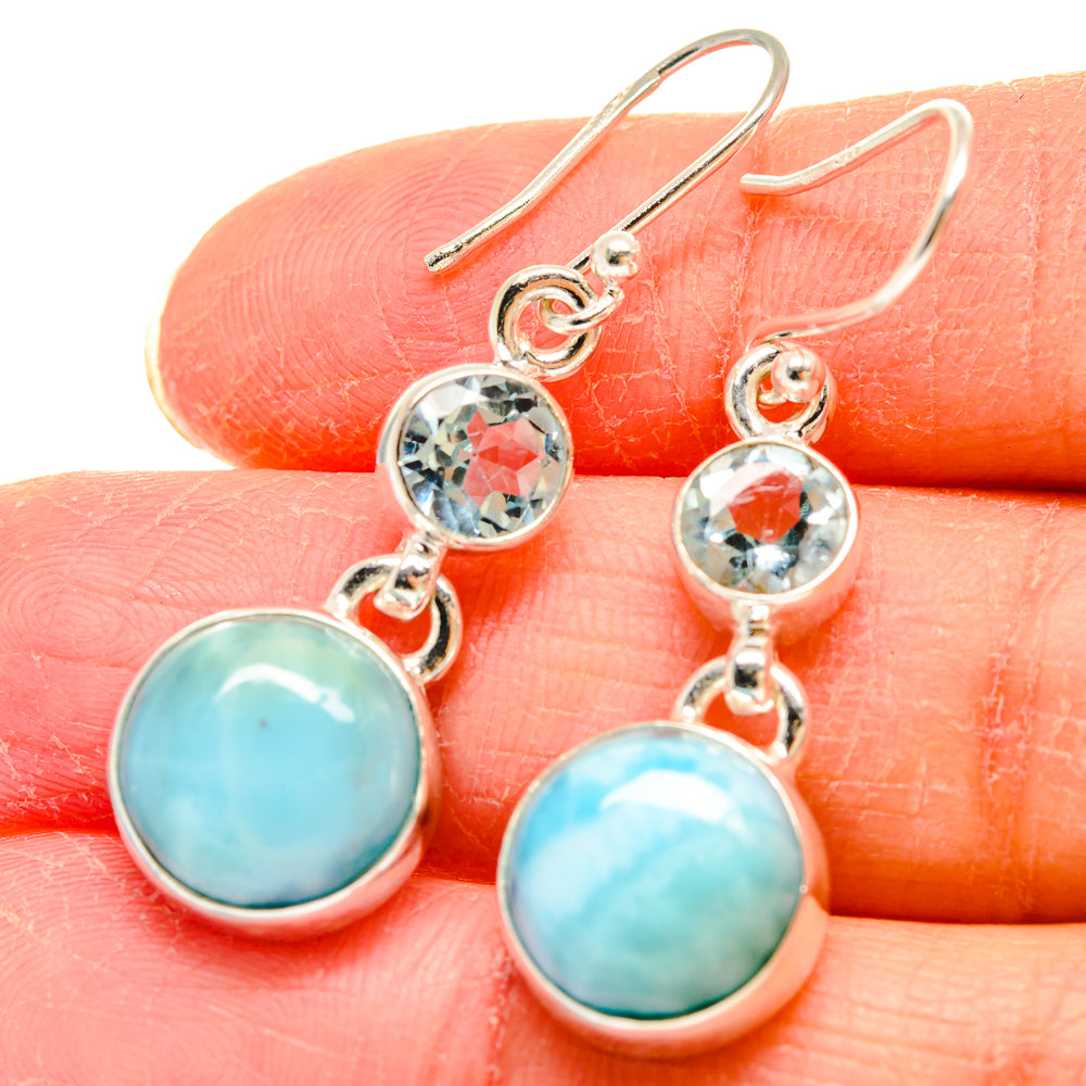 Larimar Earrings handcrafted by Anasilvercos - EARR423896