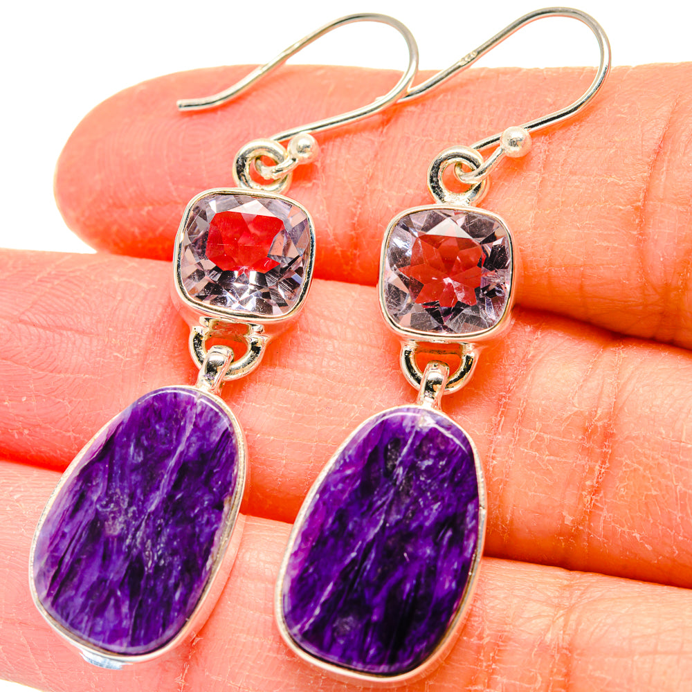 Charoite Earrings handcrafted by Anasilvercos - EARR423899
