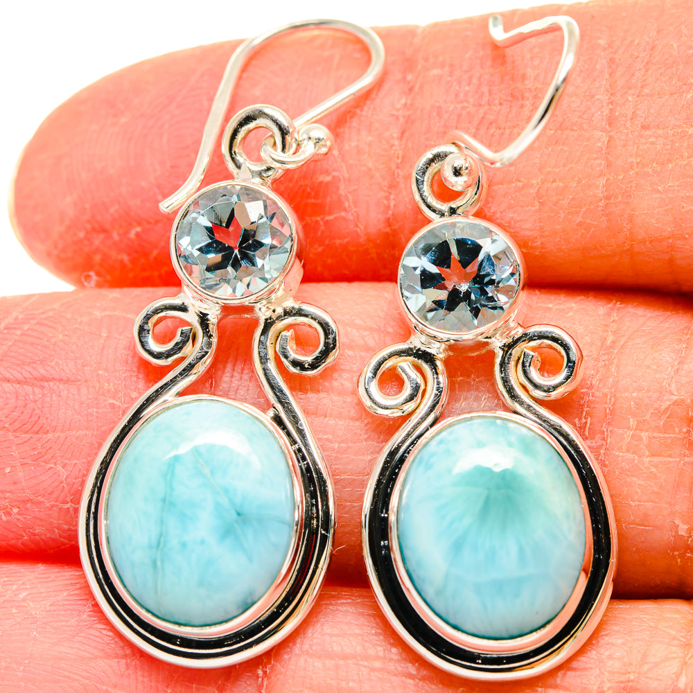 Larimar Earrings handcrafted by Anasilvercos - EARR423903