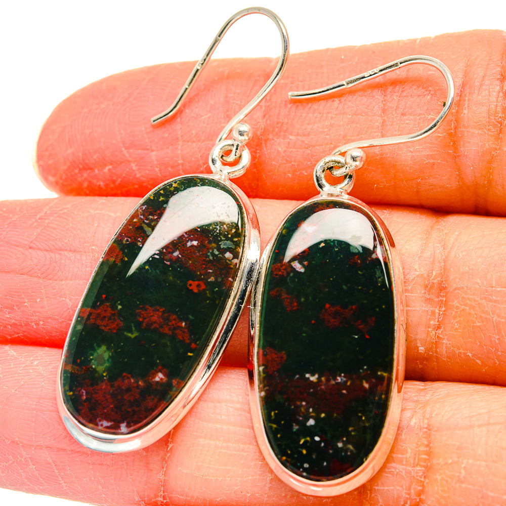Bloodstone Earrings handcrafted by Anasilvercos - EARR423905