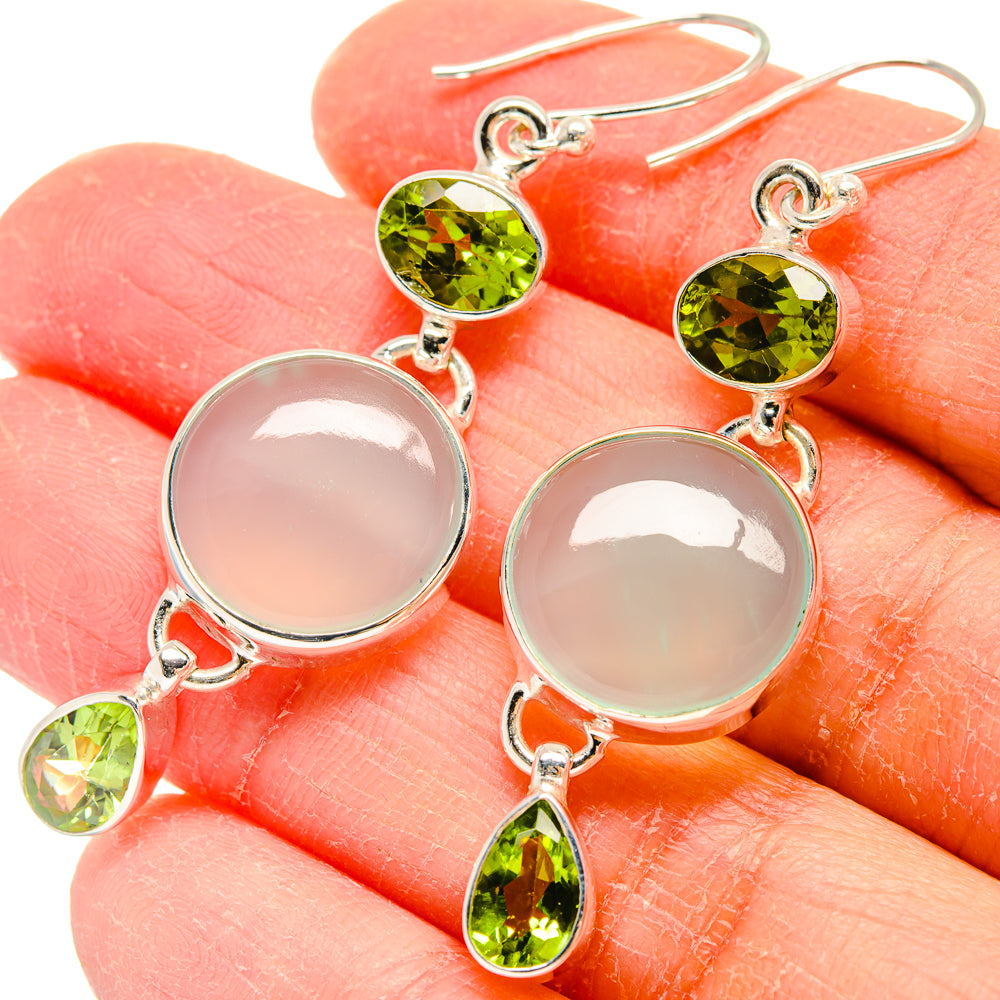 Aqua Chalcedony Earrings handcrafted by Anasilvercos - EARR423908