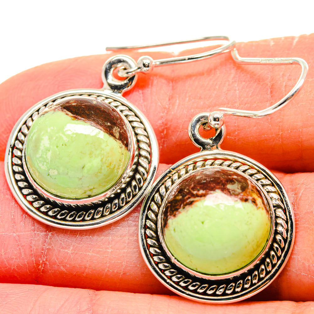 Lemon Chrysoprase Earrings handcrafted by Anasilvercos - EARR423916