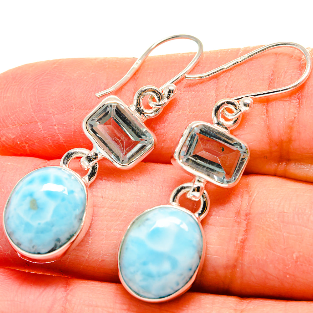 Larimar Earrings handcrafted by Anasilvercos - EARR423921