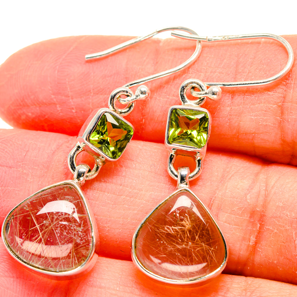 Rutilated Quartz Earrings handcrafted by Anasilvercos - EARR423927