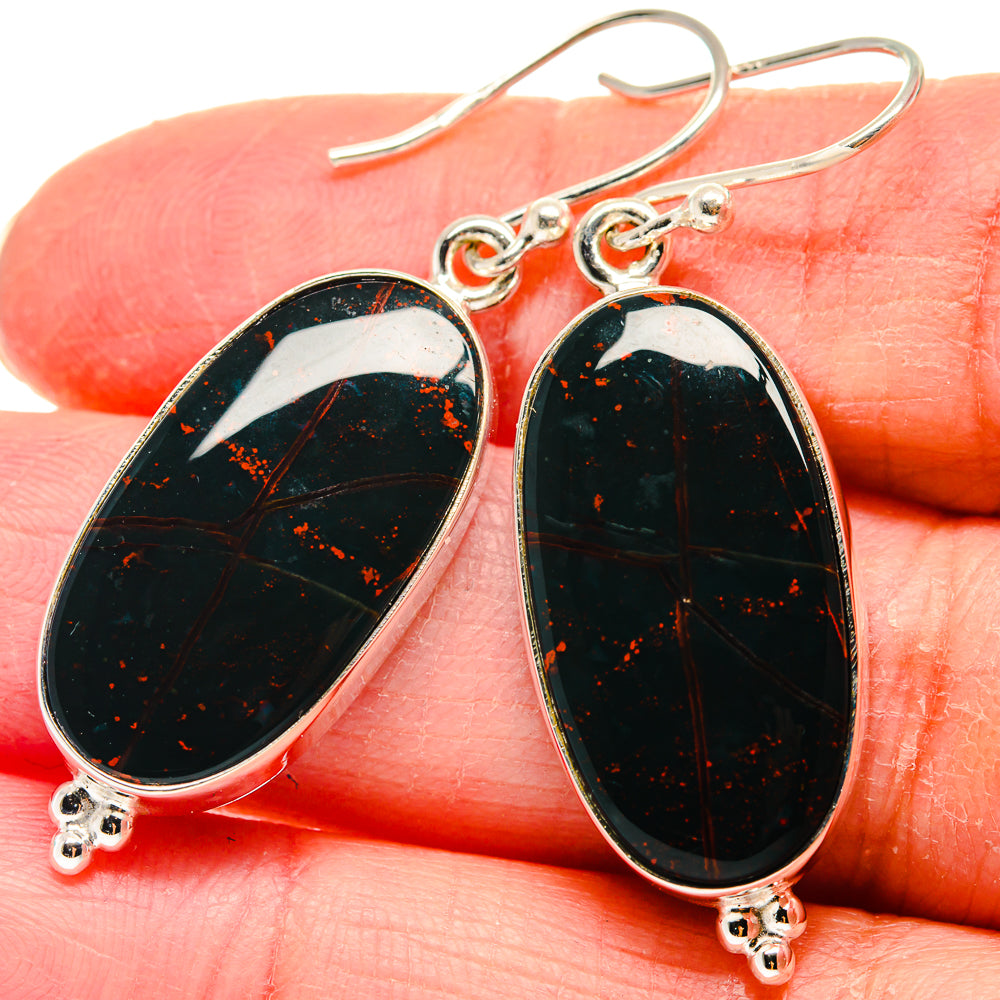Bloodstone Earrings handcrafted by Anasilvercos - EARR423931
