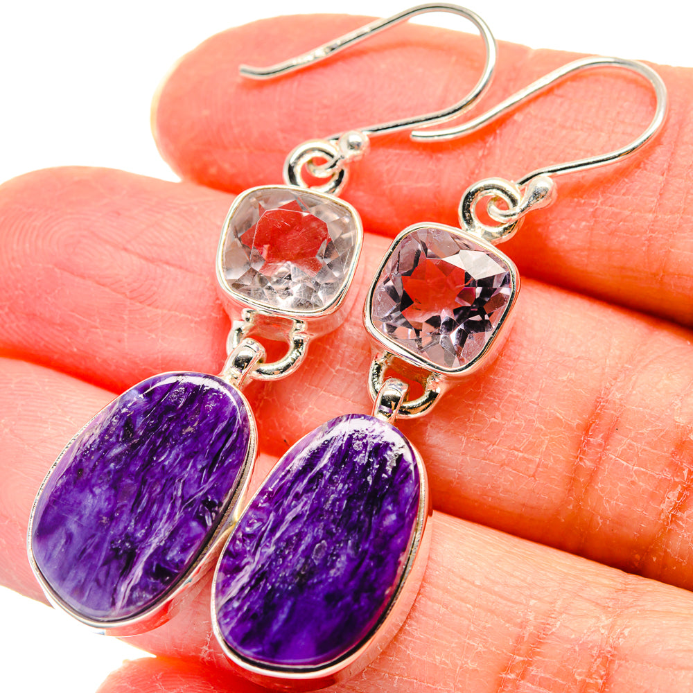 Charoite Earrings handcrafted by Anasilvercos - EARR423937