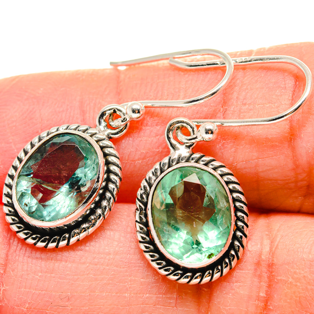 Green Fluorite Earrings handcrafted by Anasilvercos - EARR423947