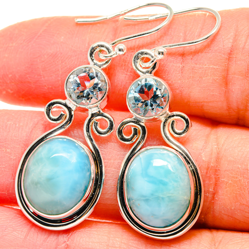 Larimar Earrings handcrafted by Anasilvercos - EARR423949
