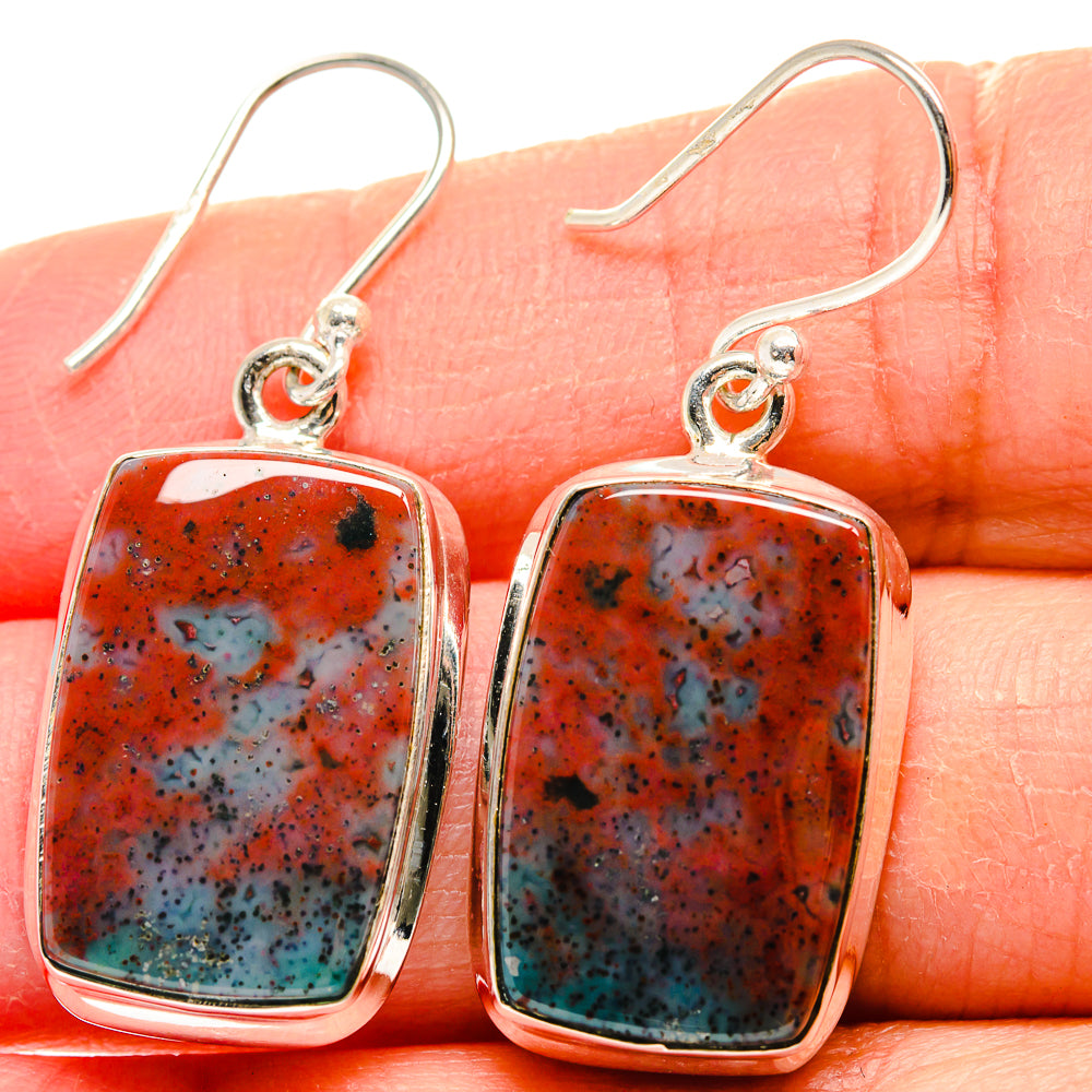 Bloodstone Earrings handcrafted by Anasilvercos - EARR423951