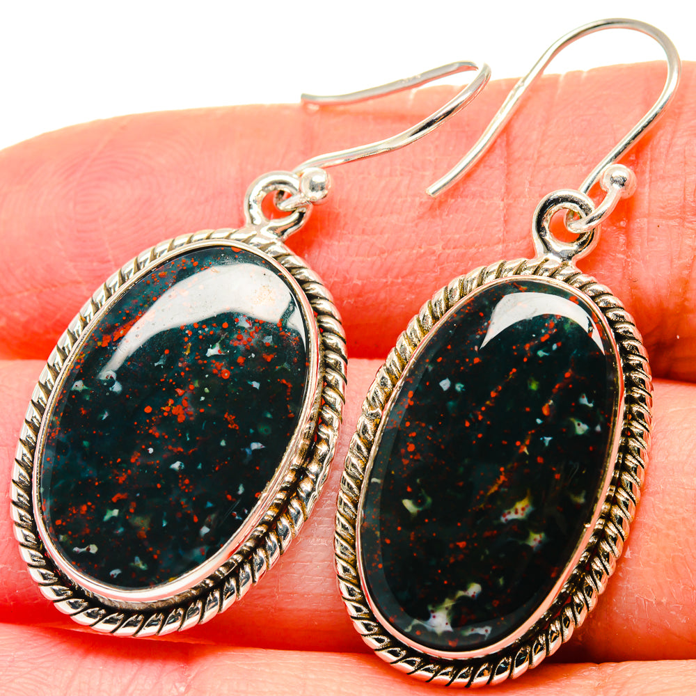 Bloodstone Earrings handcrafted by Anasilvercos - EARR423955