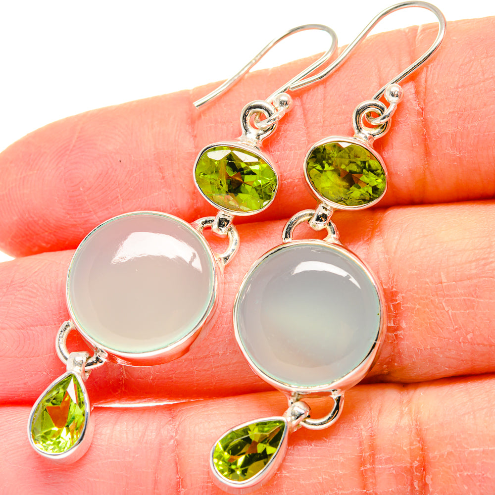 Aqua Chalcedony Earrings handcrafted by Anasilvercos - EARR423963