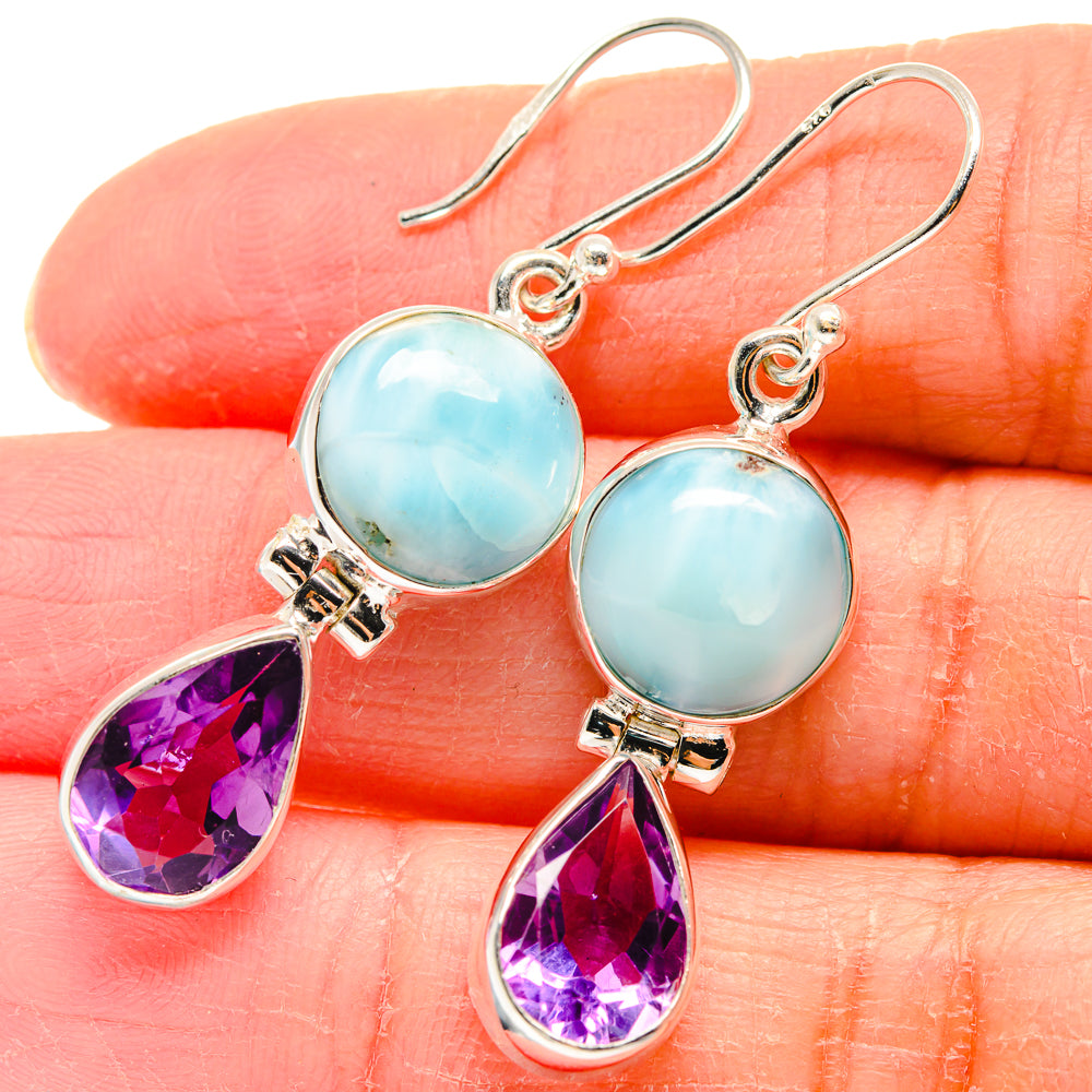 Larimar Earrings handcrafted by Anasilvercos - EARR423964