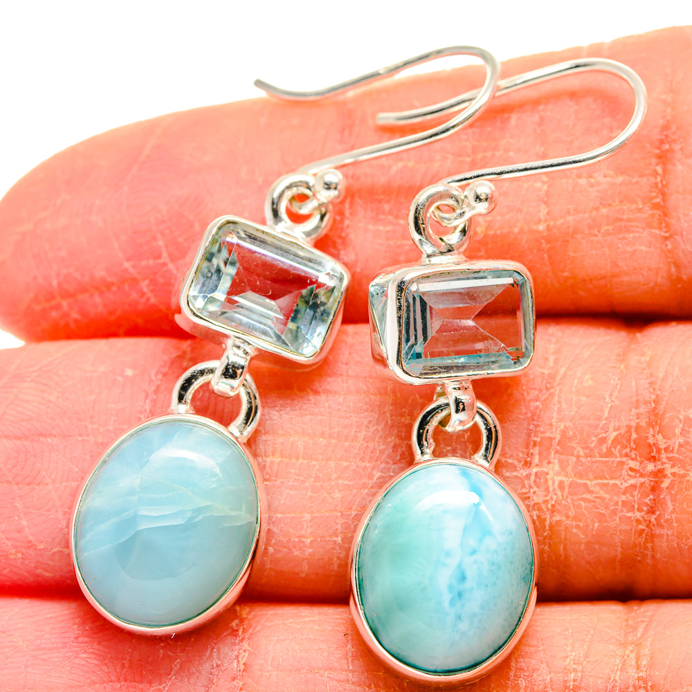 Larimar Earrings handcrafted by Anasilvercos - EARR423968