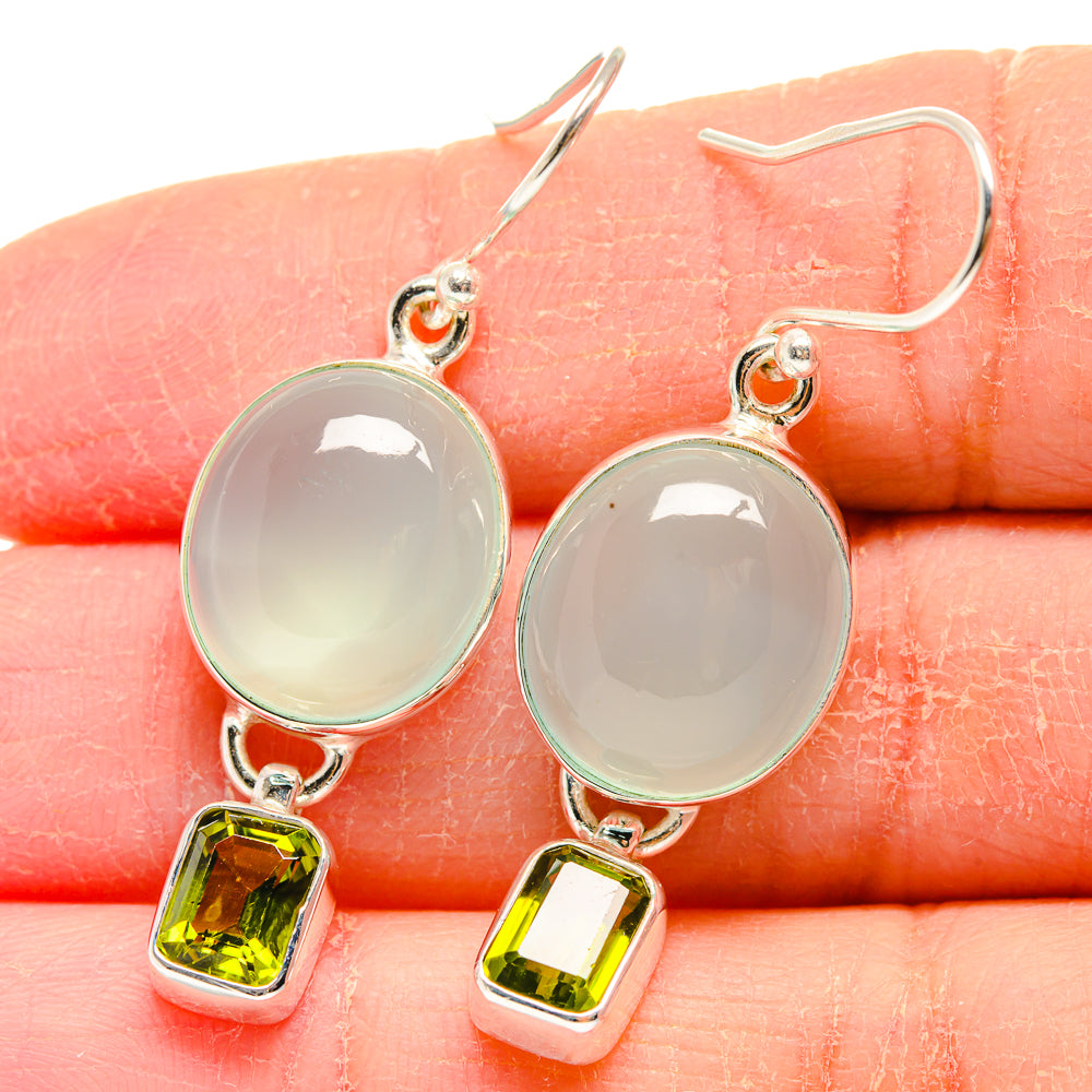Aqua Chalcedony Earrings handcrafted by Anasilvercos - EARR423972