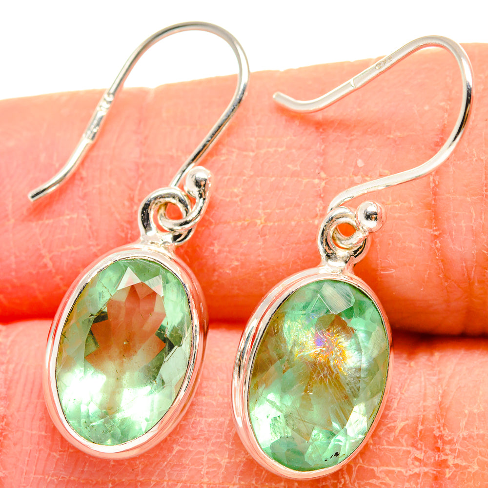 Green Fluorite Earrings handcrafted by Anasilvercos - EARR423975