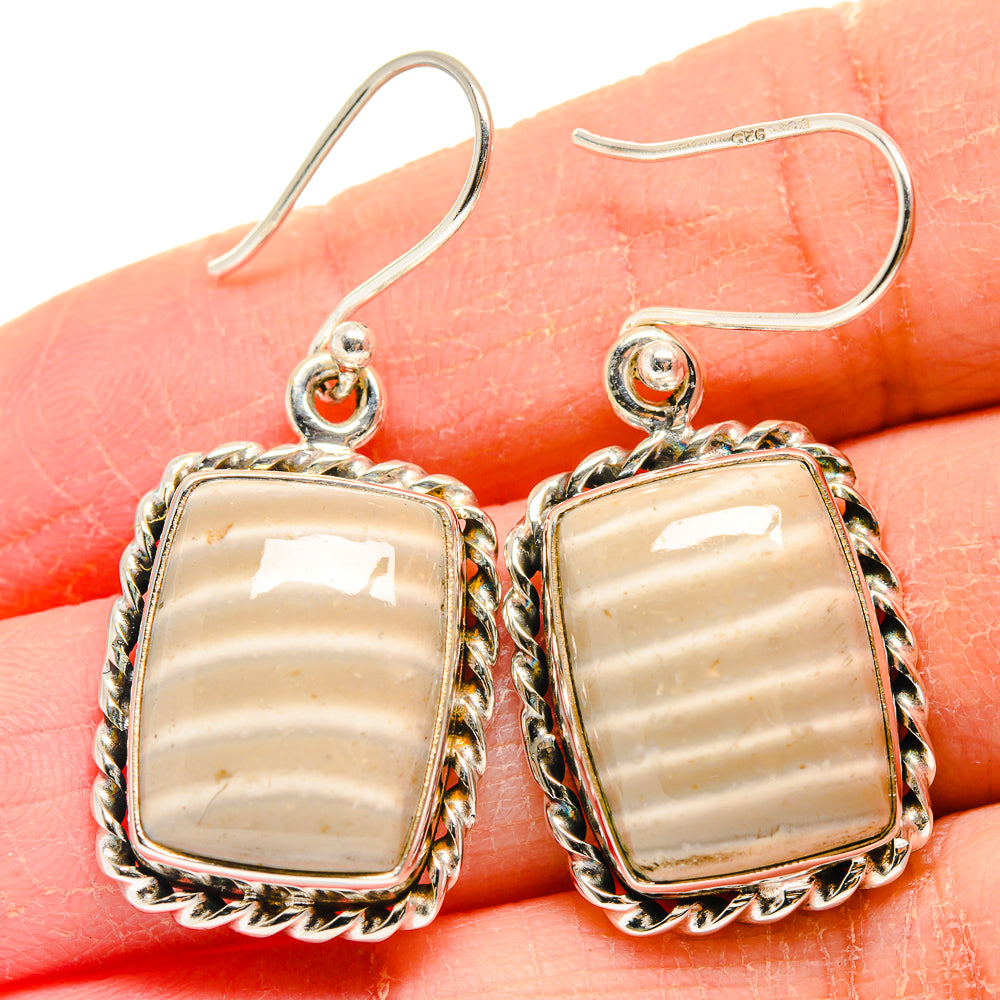 Striped Flint Earrings handcrafted by Anasilvercos - EARR423981