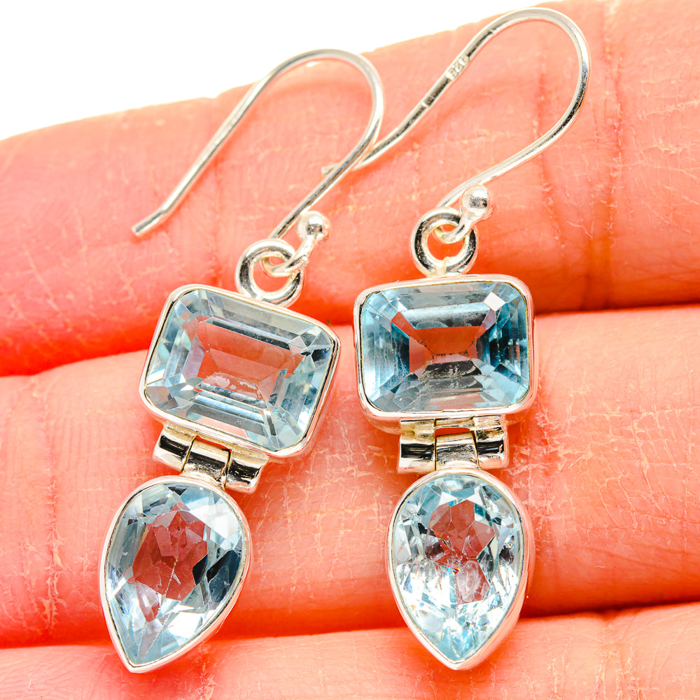 Blue Topaz Earrings handcrafted by Anasilvercos - EARR423982