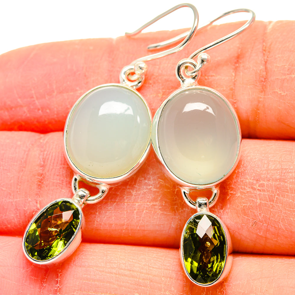 Aqua Chalcedony Earrings handcrafted by Anasilvercos - EARR423991