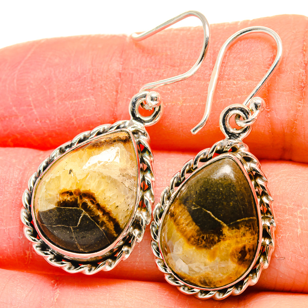 Septarian Nodule Earrings handcrafted by Anasilvercos - EARR423995
