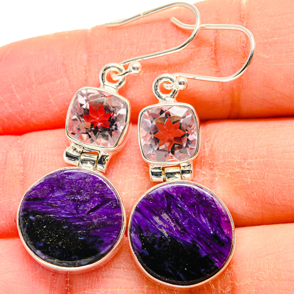 Charoite Earrings handcrafted by Anasilvercos - EARR424001