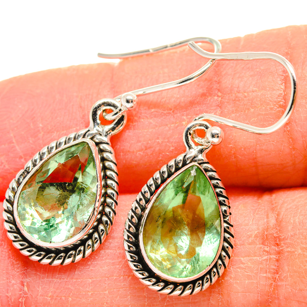 Green Fluorite Earrings handcrafted by Anasilvercos - EARR424012