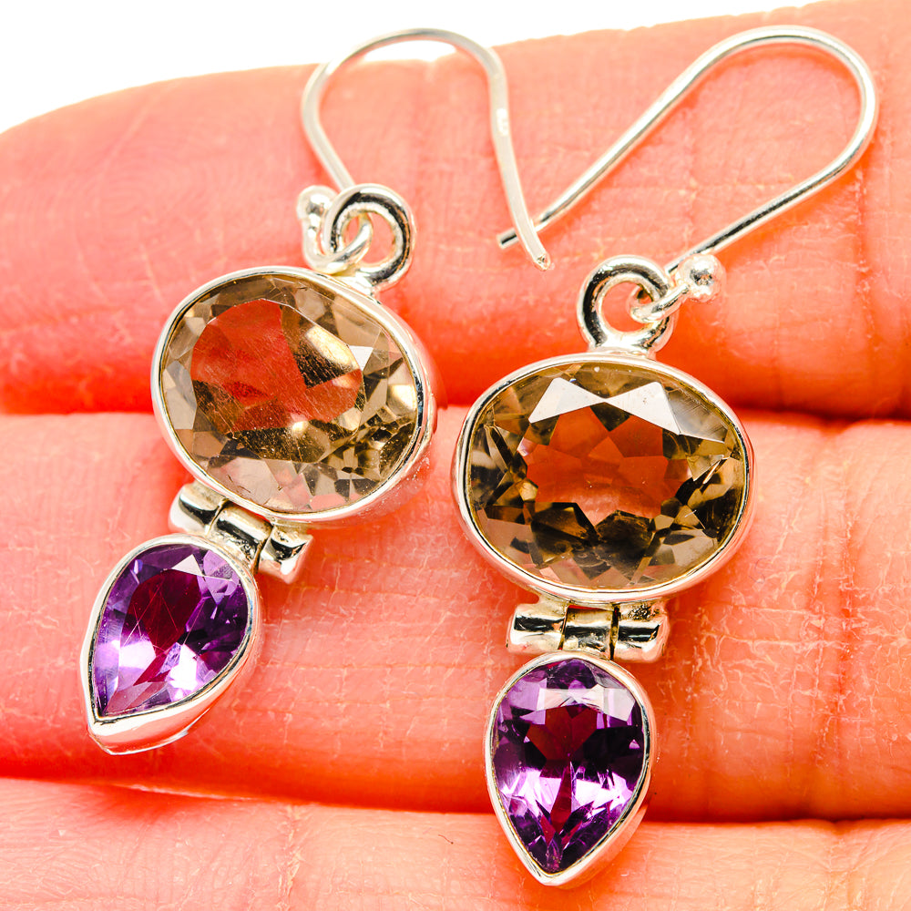 Smoky Quartz Earrings handcrafted by Anasilvercos - EARR424014