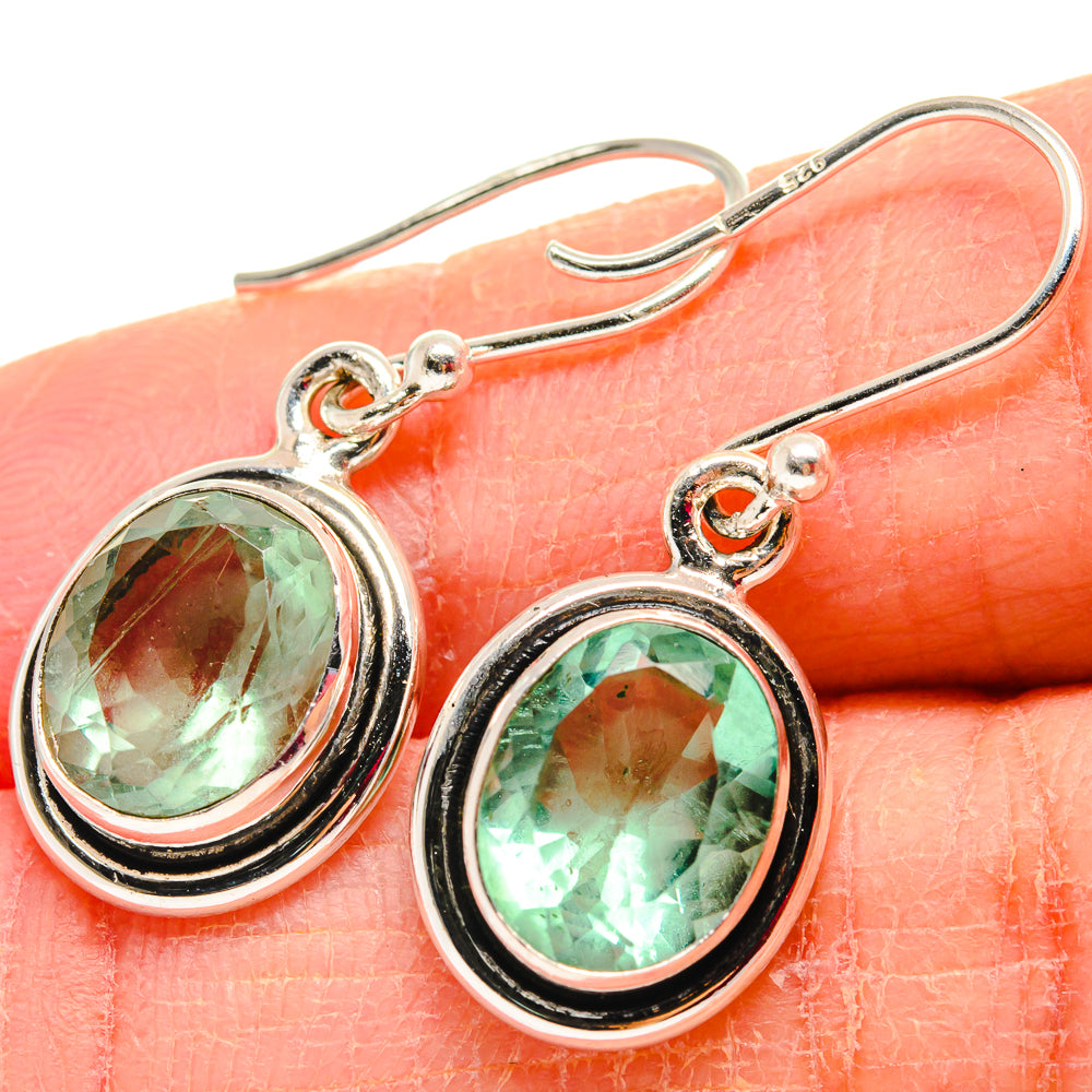 Green Fluorite Earrings handcrafted by Anasilvercos - EARR424016