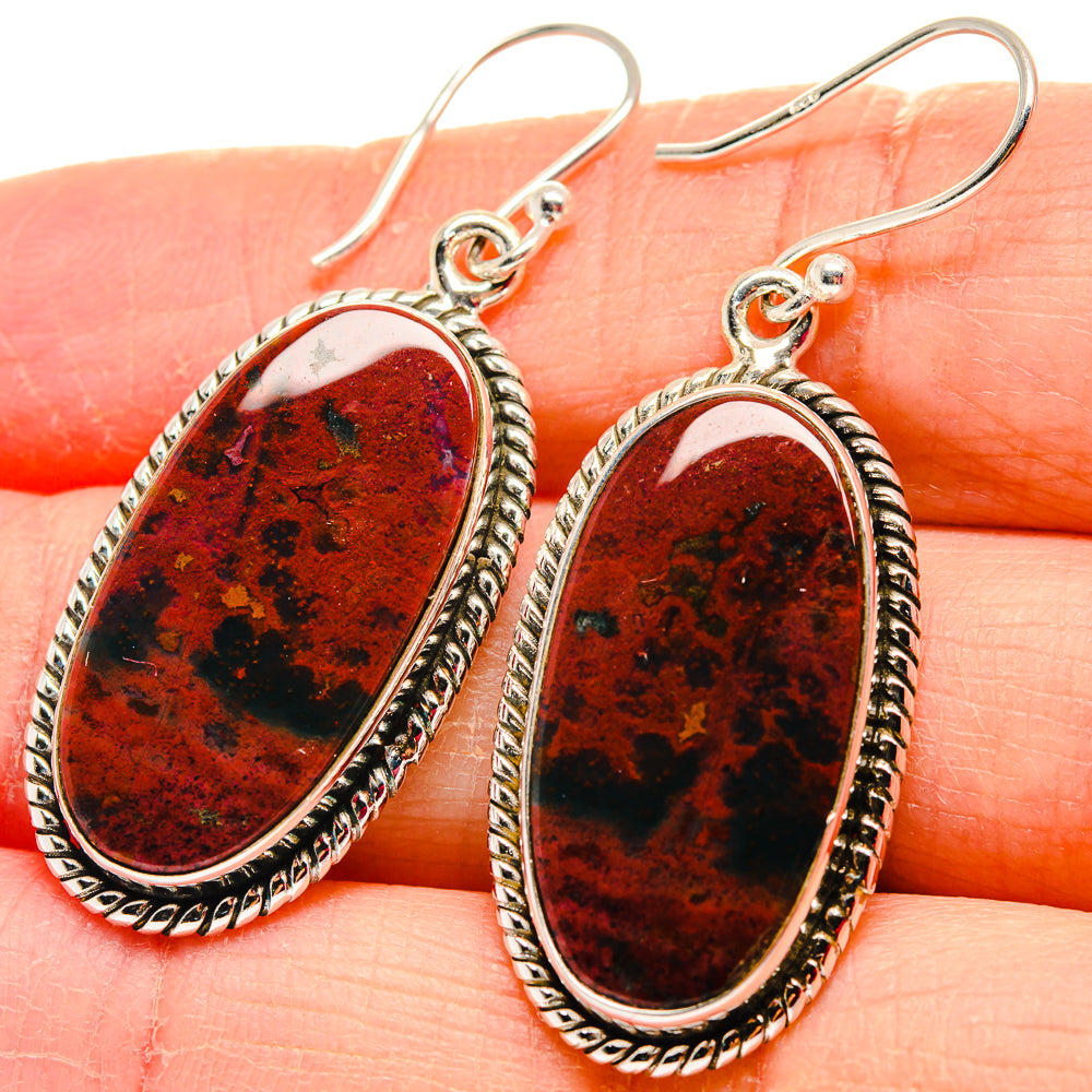 Bloodstone Earrings handcrafted by Anasilvercos - EARR424020