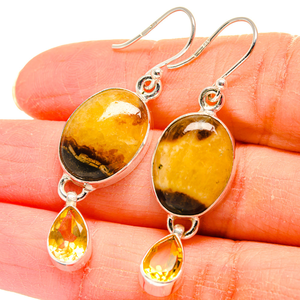 Septarian Nodule Earrings handcrafted by Anasilvercos - EARR424025
