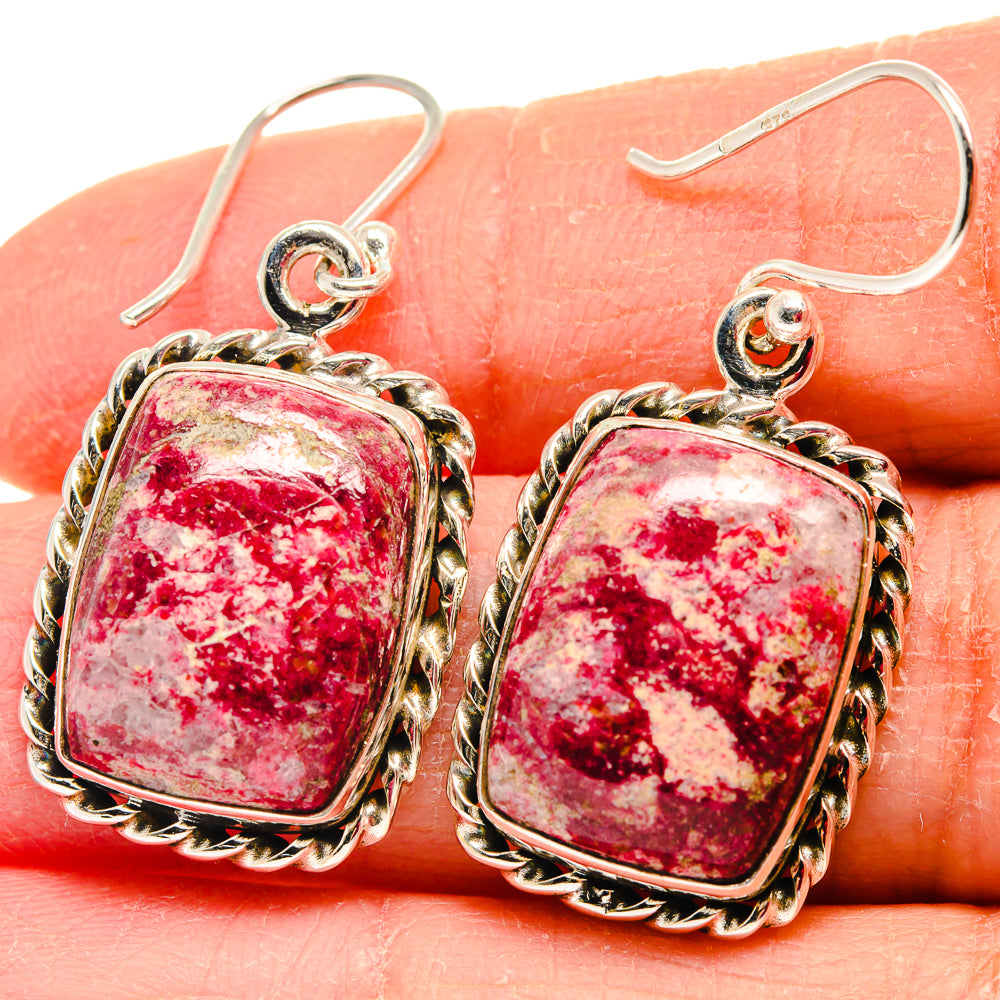 Thulite Earrings handcrafted by Anasilvercos - EARR424028