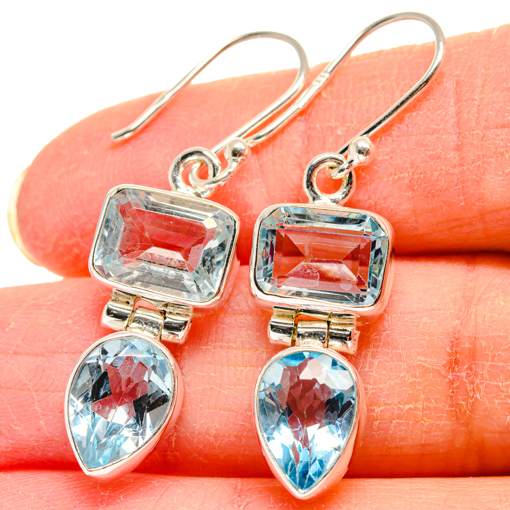 Blue Topaz Earrings handcrafted by Anasilvercos - EARR424029