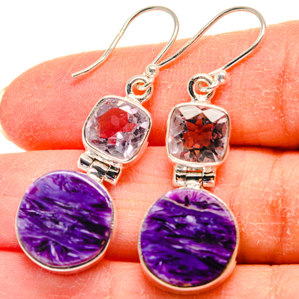 Charoite Earrings handcrafted by Anasilvercos - EARR424031