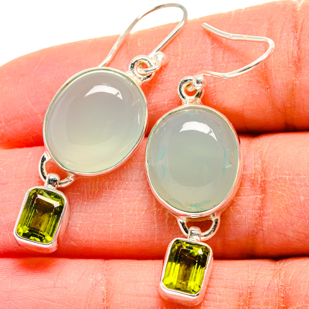 Aqua Chalcedony Earrings handcrafted by Anasilvercos - EARR424036