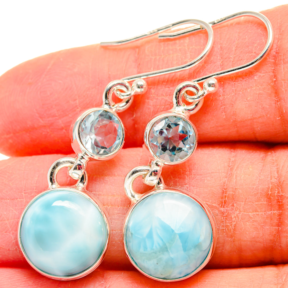 Larimar Earrings handcrafted by Anasilvercos - EARR424049