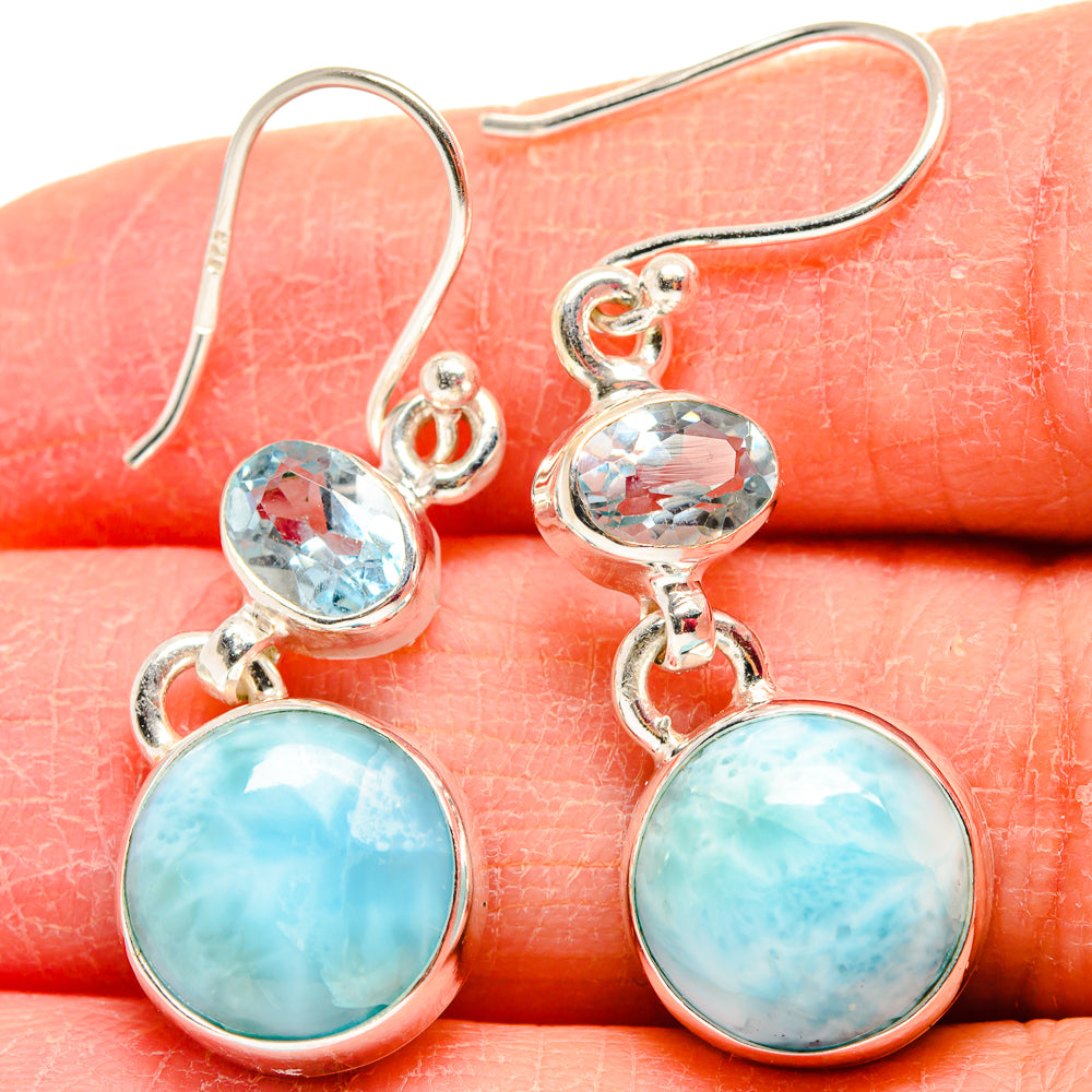 Larimar Earrings handcrafted by Anasilvercos - EARR424054