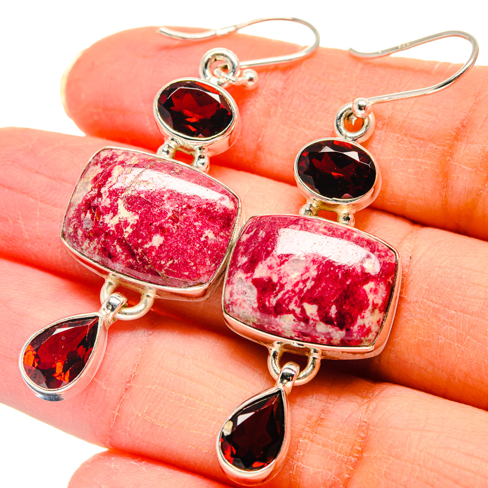 Thulite Earrings handcrafted by Anasilvercos - EARR424055