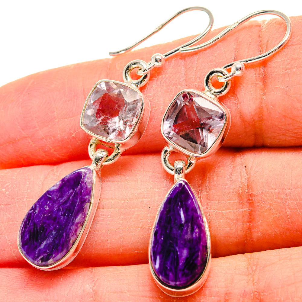 Charoite Earrings handcrafted by Anasilvercos - EARR424056