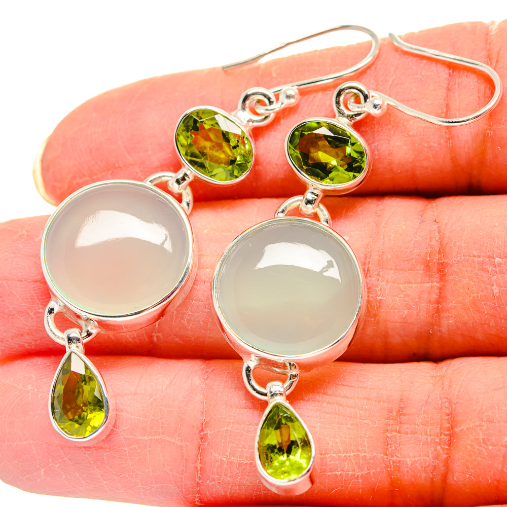 Aqua Chalcedony Earrings handcrafted by Anasilvercos - EARR424057