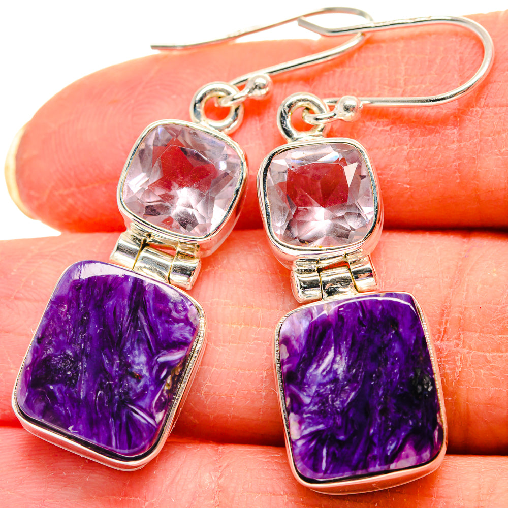 Charoite Earrings handcrafted by Anasilvercos - EARR424058