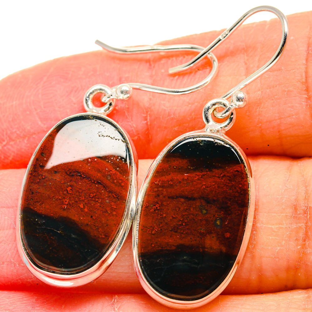 Bloodstone Earrings handcrafted by Anasilvercos - EARR424066