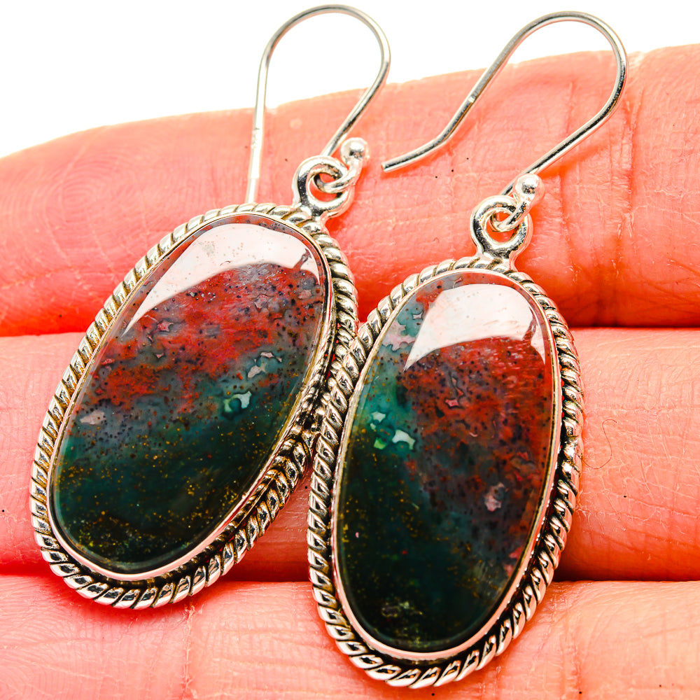Bloodstone Earrings handcrafted by Anasilvercos - EARR424068