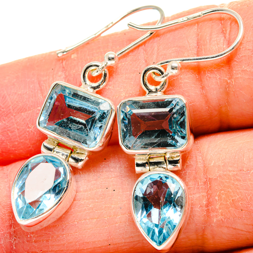 Blue Topaz Earrings handcrafted by Anasilvercos - EARR424076