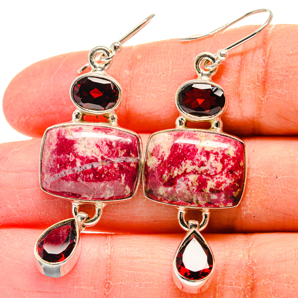 Thulite Earrings handcrafted by Anasilvercos - EARR424082
