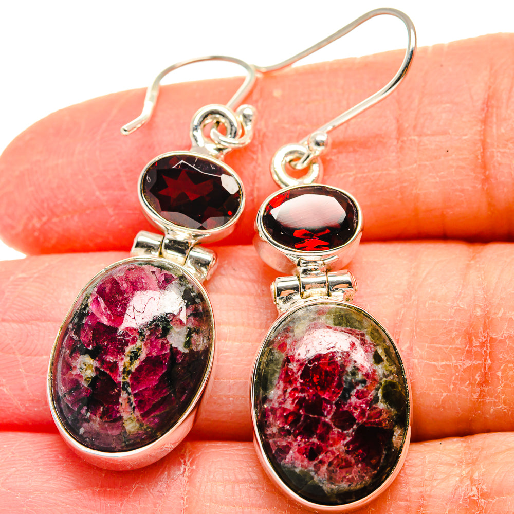 Russian Eudialyte Earrings handcrafted by Anasilvercos - EARR424086