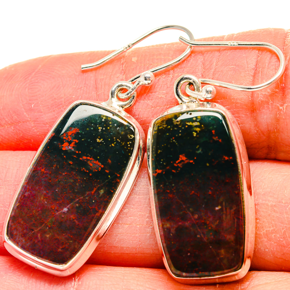 Bloodstone Earrings handcrafted by Anasilvercos - EARR424091