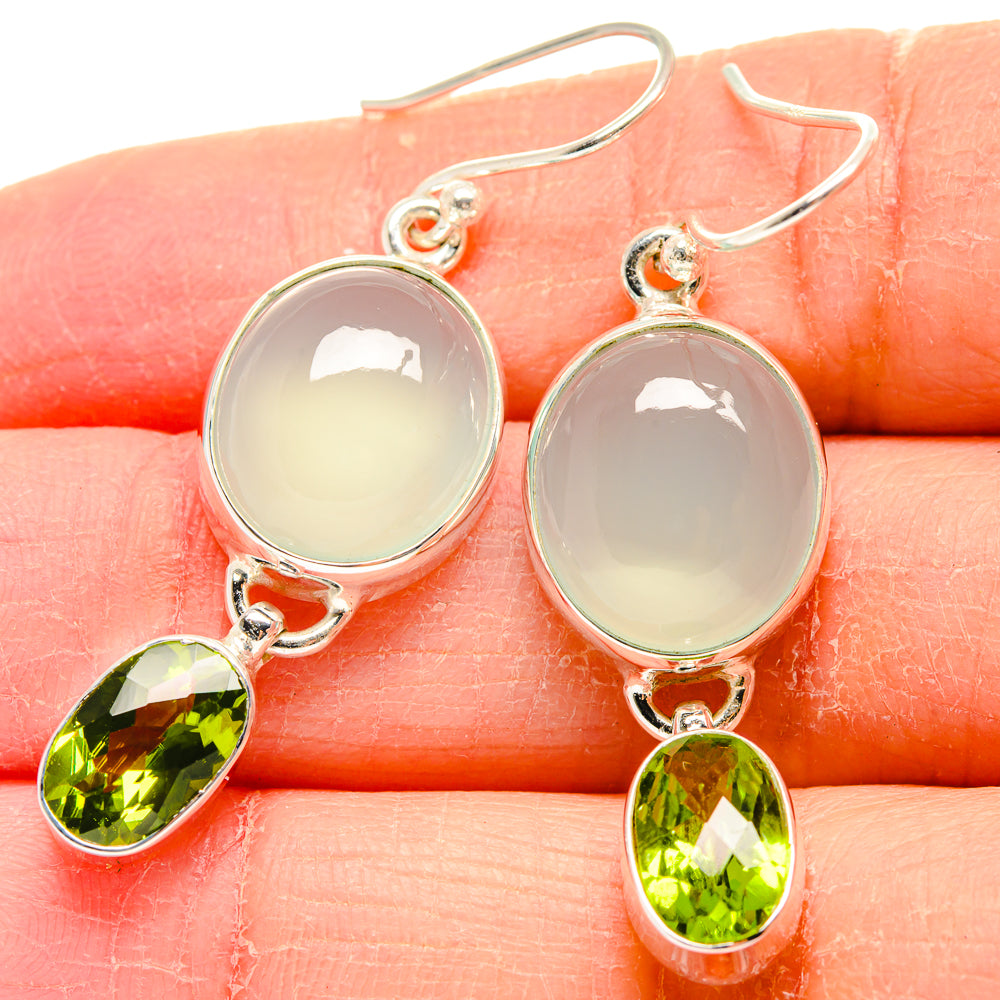 Aqua Chalcedony Earrings handcrafted by Anasilvercos - EARR424094