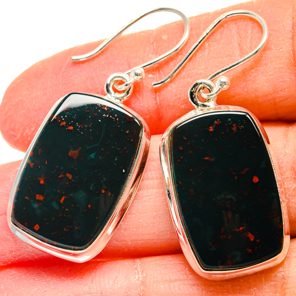 Bloodstone Earrings handcrafted by Anasilvercos - EARR424095