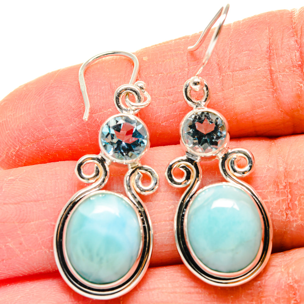 Larimar Earrings handcrafted by Anasilvercos - EARR424097